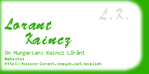 lorant kaincz business card