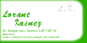 lorant kaincz business card